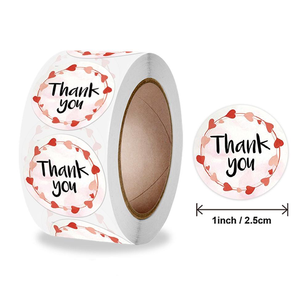 100-500pcs Flowers Round Thank You Stickers for Supporting Small Business Seal Labels for Thank You Cards,Wedding Party