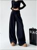 2025 Women's American Retro Wide-Leg Pants: Casual, Loose-Fit, High-End Drape for Autumn/Winter