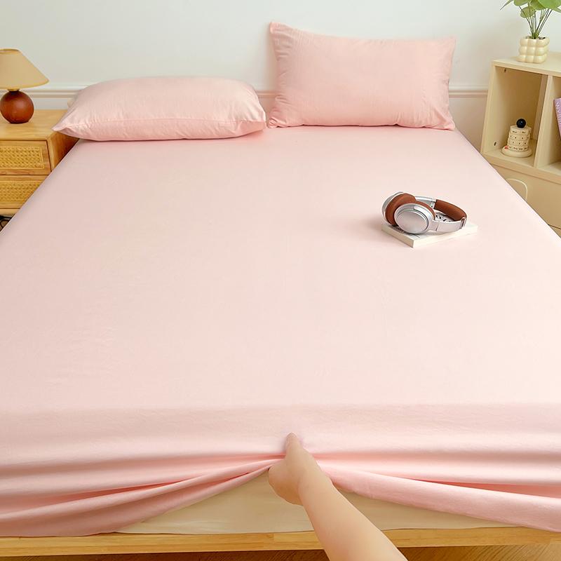 

Простыня на резинке из стираного хлопка однотонная, с эластичными лентами, нескользящий регулируемый наматрасник с принтом для двуспальной, королевской и двуспальной кровати 120x200cm 1pc