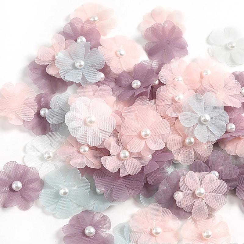 Set of 30 Sewing Flower Applique for Craft Fabric Flower Sewing Accessories for Home Decoration Clothing Wedding Dress