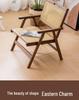 Vintage Style Portable Foldable Rattan Chair with Backrest for Home, Balcony, and Outdoor Leisure
