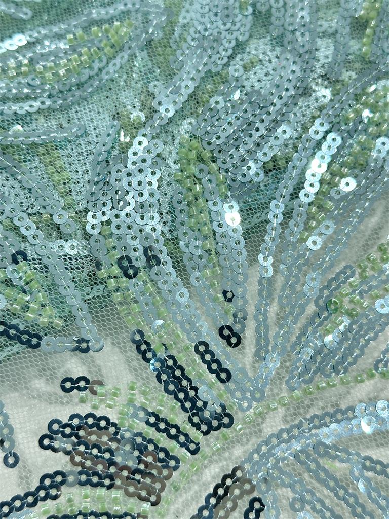 5 Yards Luxury African Sequins Groom Lace Fabric 2025 High Quality French Nigerian Mesh Lace Fabrics For Sewing Dress Wedding