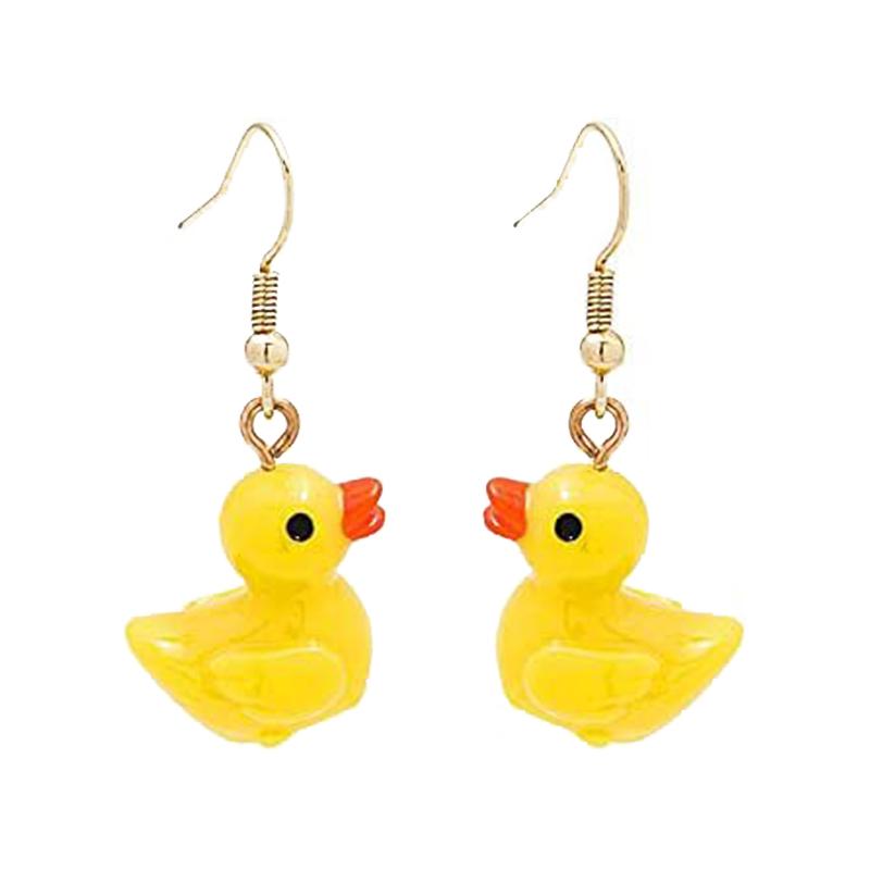 1 Paio Orecchini a Goccia in Resina Fatti a Mano Carini per Donne Ragazze Divertenti Animali Cartoni Animati Coniglio Anatra Piercing Orecchio Gioielli Regalo