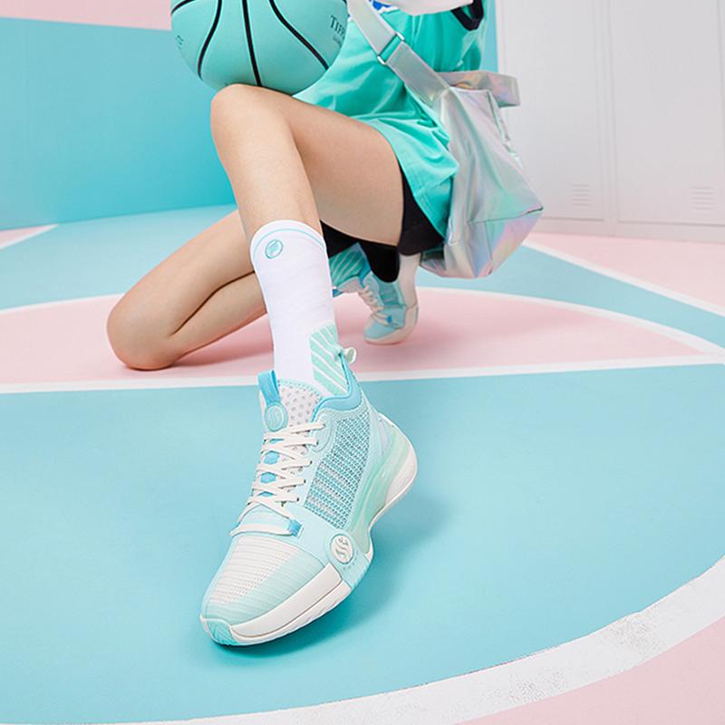 361 Zen 3 Mojito Fashion Trend Mid Top Basketball Shoes Women's Wave Green 582211116-2
