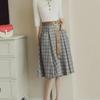 Skirt for Women Casual Versatile Elastic High Waist Mid-Length Retro Loose Trousers Skirt
