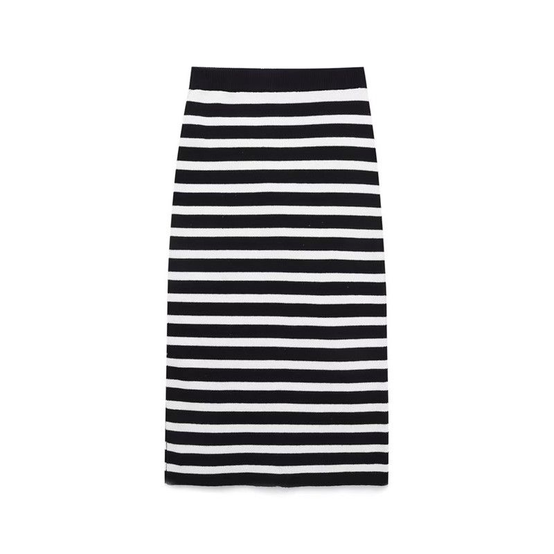 

Fashion Wind Spring New Arrival European and American Women s Clothing Elastic Waist High Waist Stripes Knitted Dress 5755012 104 As shown in pictures S