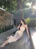 Feminine One-Shoulder Mesh Strapless Summer Dress