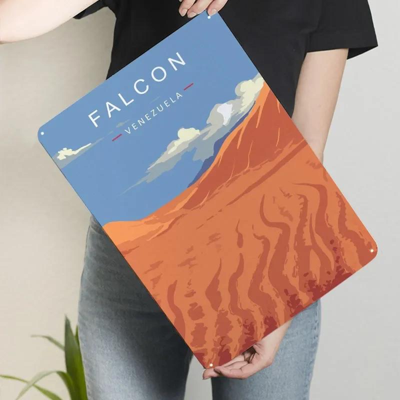 

Falcon Venezuela Metal Sign Landscape Poster Vintage Metal Plate Custom Tinplate Plaques for Wall Art Decoration Bar Accessories 7.9x11.8In(20x30cm)