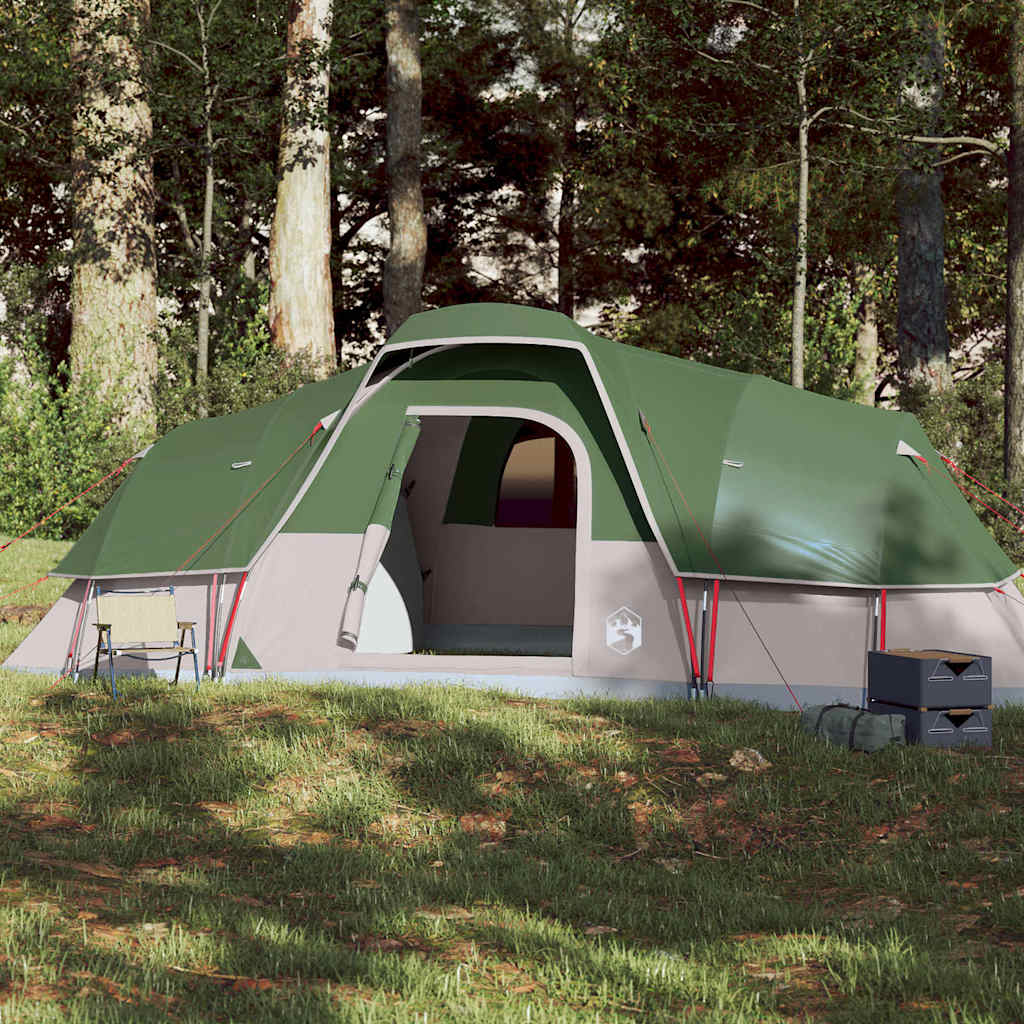 Dome Family Tent for 11 Persons Green Waterproof