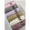50x90 Handmade Face Towel Set with Box of 6 3d Hand Embroidered Embroidery