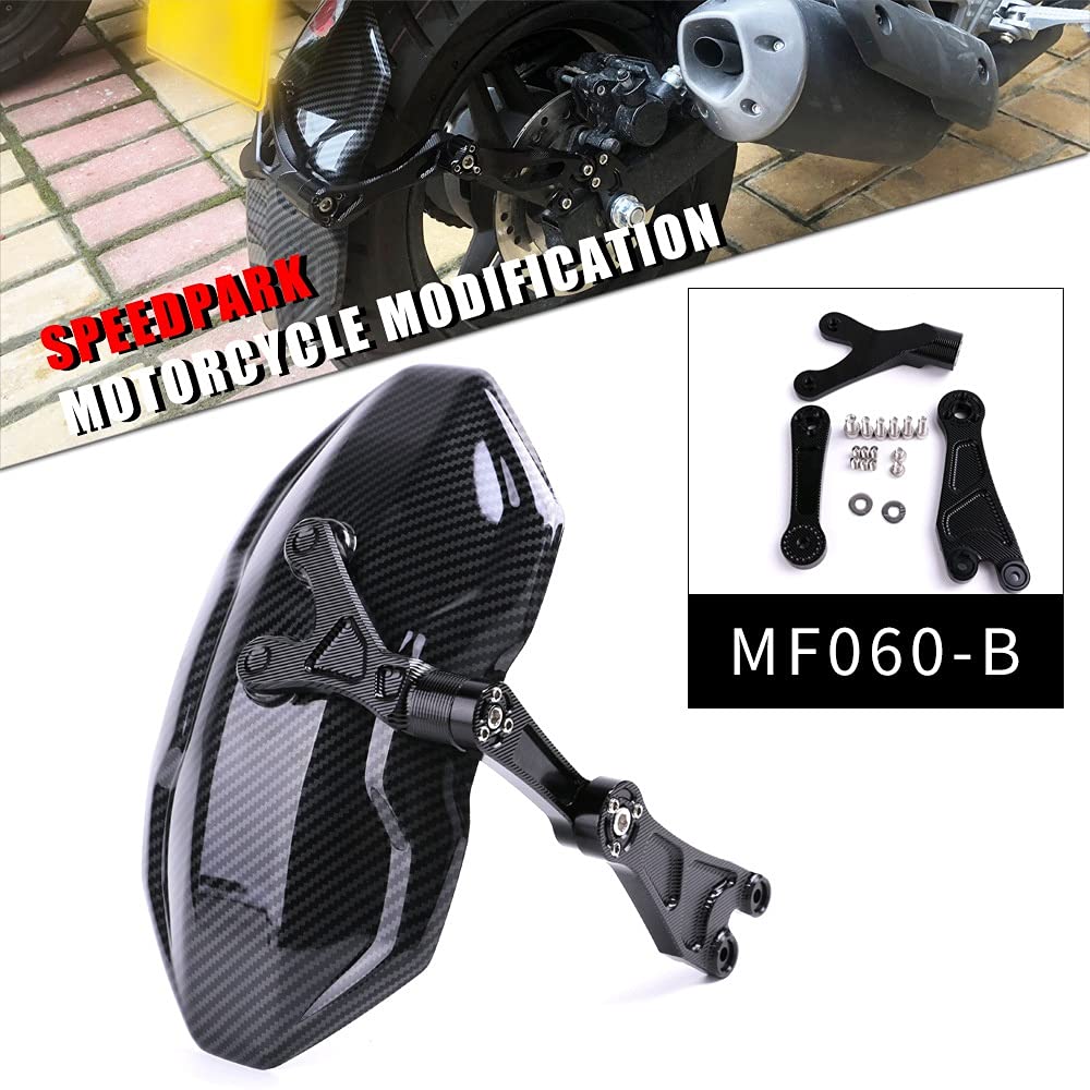 Motorcycle Rear Fender Wheel Mudguard Carbon Fiber Splash Guard Cover Without Bracket For Tires Less Than 14" MF060-B