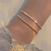 Handmade Baby's Breath Beaded Double-Layer Bracelet - High-End Cold Style for Girls