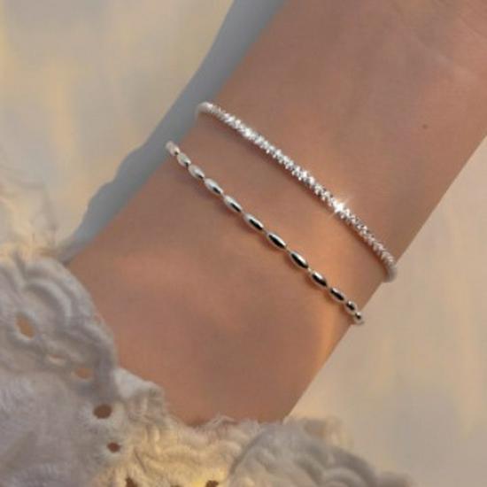 Handmade Baby's Breath Beaded Double-Layer Bracelet - High-End Cold Style for Girls