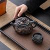 Purple Pottery Vintage Teapot Ceramic Carve Kung Fu Teapot Single Teapot Pu'er Tea Making Device Tea Sets Chinese Tea Pot