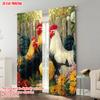 2pcs   Plane Printing Curtains Chicken Theme Polyester (without Rod) Decorations Inside Ldeal for Bedroom & Living Room