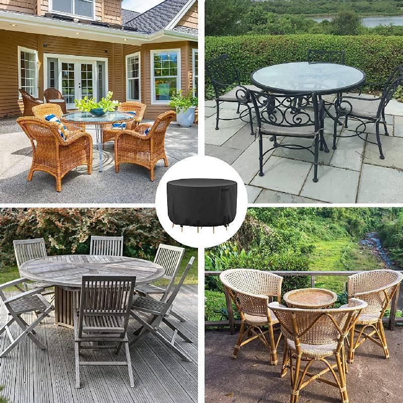 Patio Waterproof Round Garden Furniture Cover Outdoor Table Chair Protector Dust
