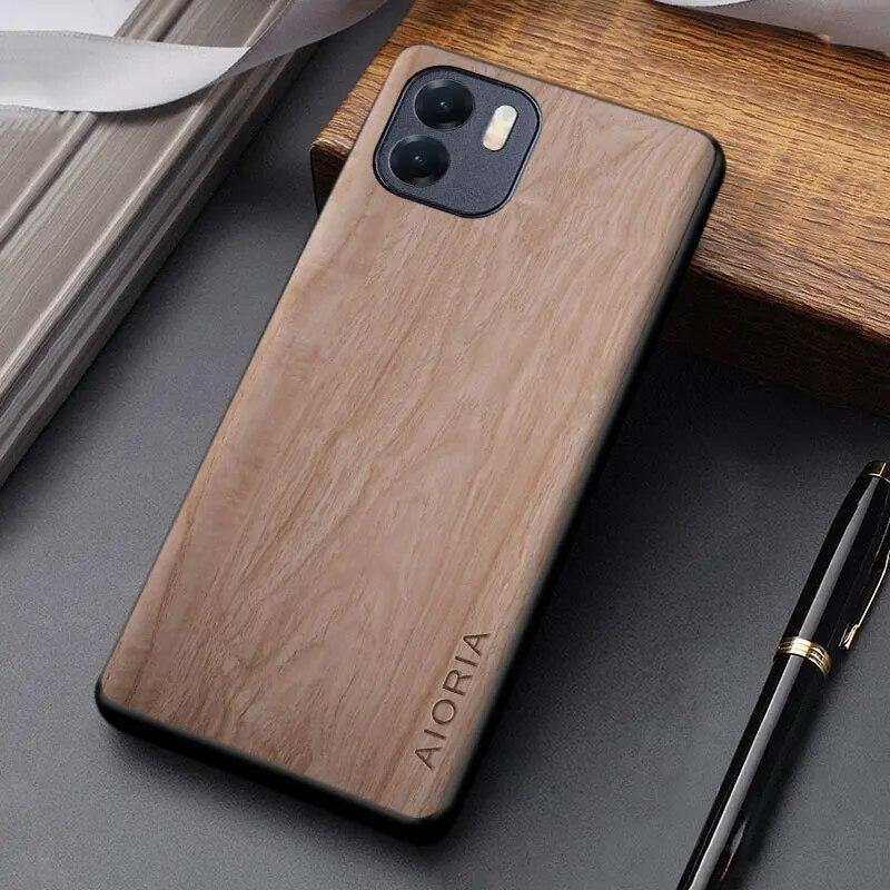 

Чехол с деревянным узором для Xiaomi Redmi A1 A2 Plus, простой, уникальный дизайн, легкий чехол из искусственной кожи для Redmi A1 A2, чехол redmi a2 plus бежевый