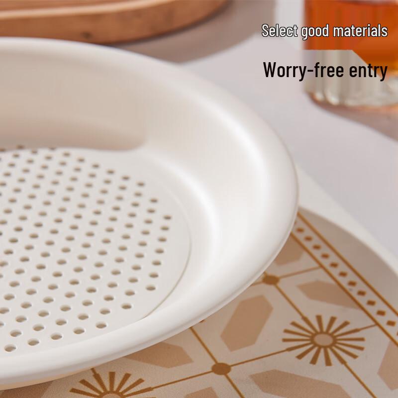 Xingfang Double-Layer Draining Dumpling Plate with Vinegar Dish