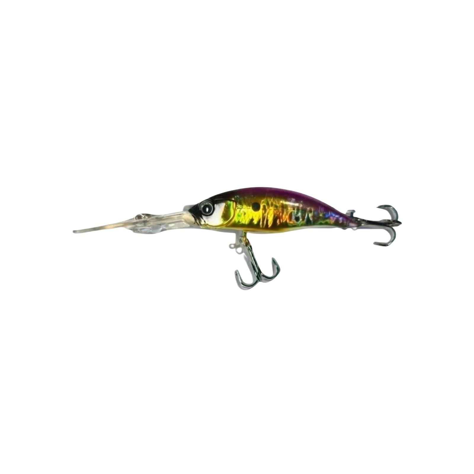 

Fishing Lure Hard Bait Long Cast Artificial Minnow Shallow Diving Crankbait with Treble Hooks for Freshwater and Saltwater Fishing one size