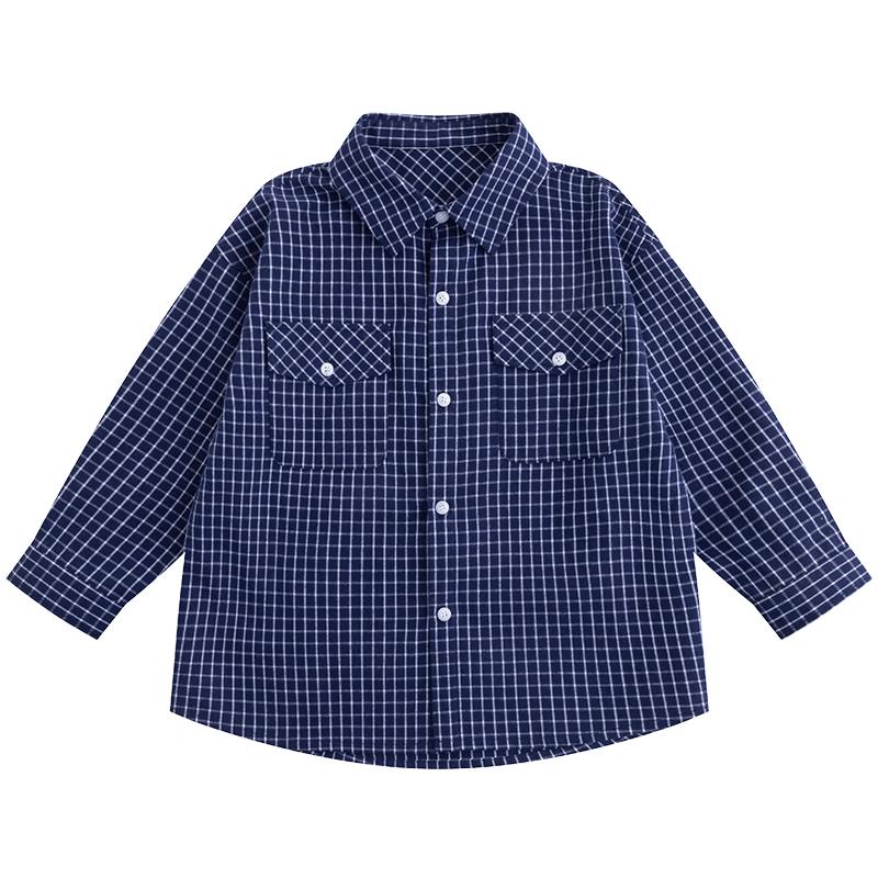Little Elephant Hamm Boys  Plaid Long-Sleeve Shirt 130