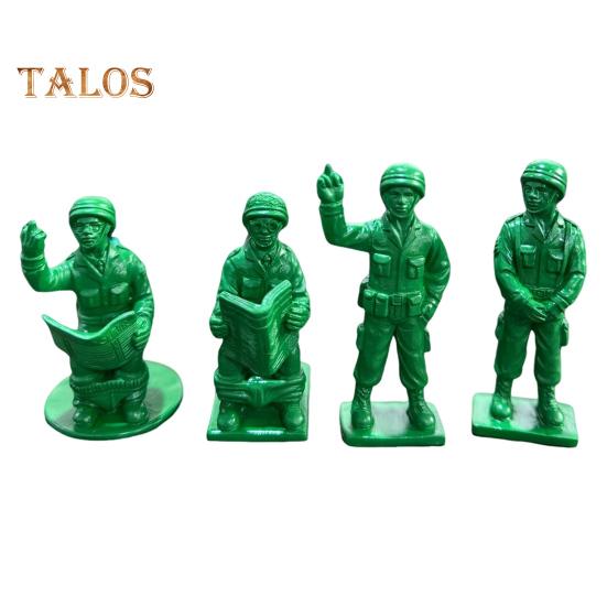 

4 шт. Зеленая статуэтка военного человека, миниатюрные фигурки солдат, коллекционное украшение солдата для украшения стола, вечеринок в военном стиле 4pcs
