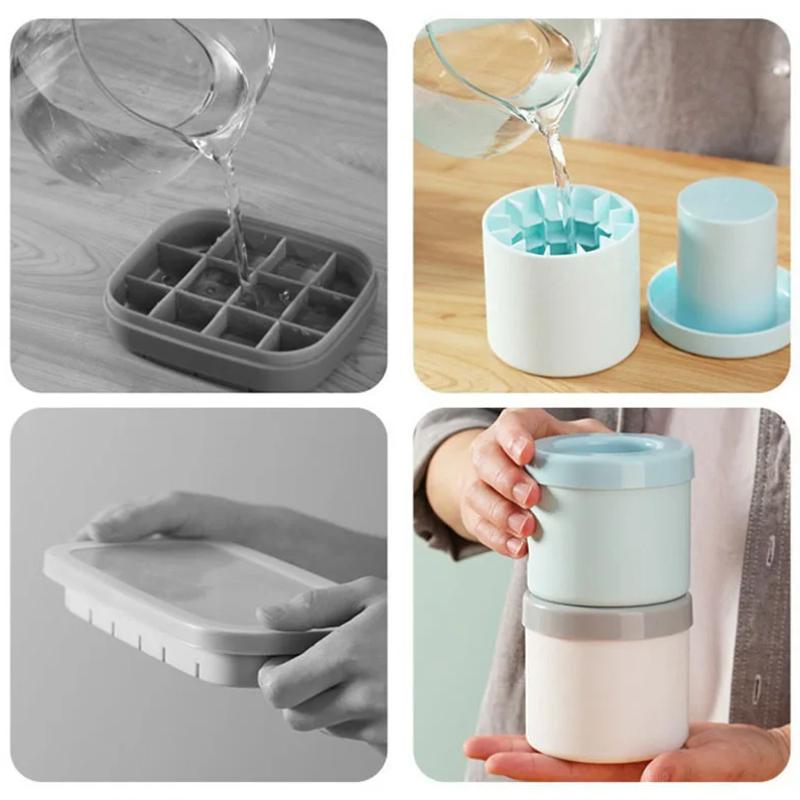 1Pc Silicone Ice Cube Mold Round Ice Bucket Summer Homemade DIY Refrigerator Freeze Ice Maker Creative Ice Cube Mold Barware Tools