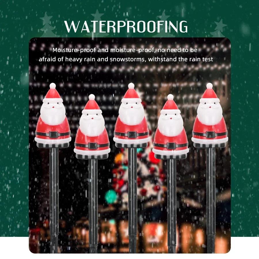 Christmas Solar LED Lights Santa Claus Christmas Tree Ground Lights Christmas Outdoor Garden Decorative Lights Night Lamp