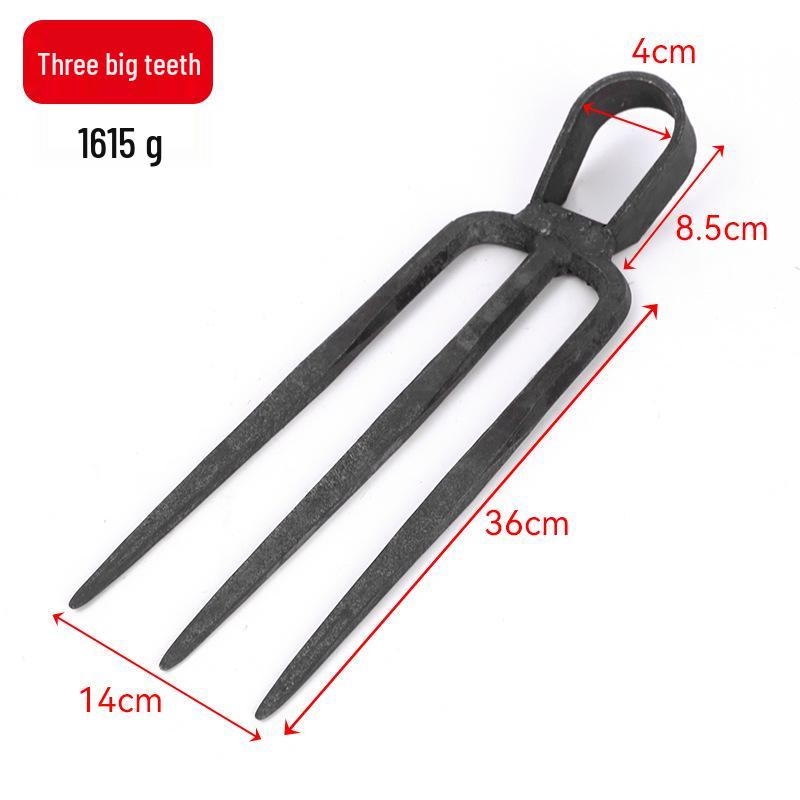 Rust-Proof Manganese Steel Garden Fork & Hoe: 2, 3, and 4 Tines for Digging, Soil Loosening, and Land Reclamation