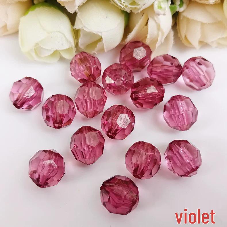 Transparente Acrylperlen 12MM für DIY-Vorhangschmuck - Farbiges Eckperlenmaterial aus Kunstkristall