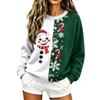 Women's Christmas Print Knit Pullover Sweater Long Sleeve Neck Casual Holiday Top