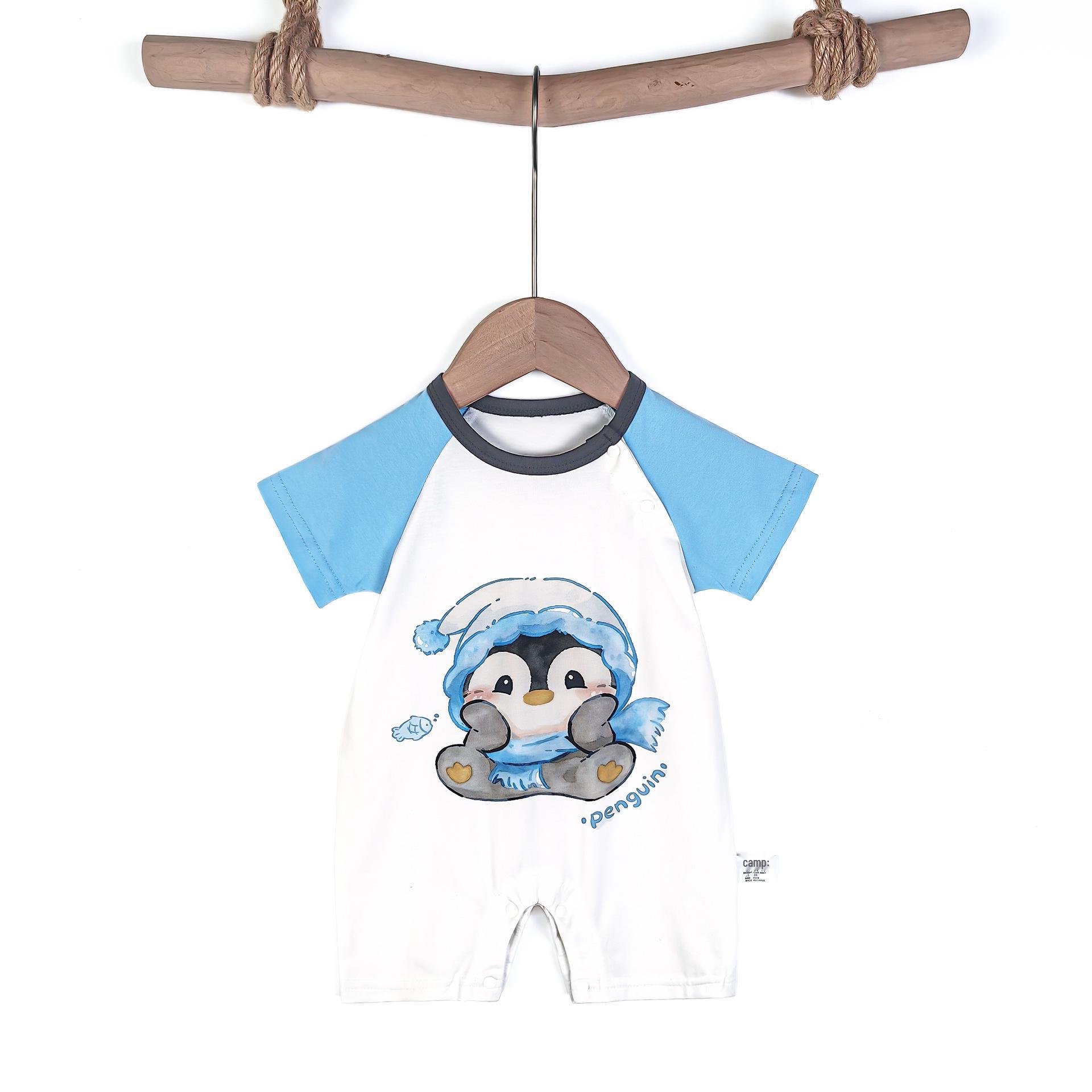 Breathable Summer Baby Romper: 3-24 Months Newborn Raglan Sleeve Bodysuit