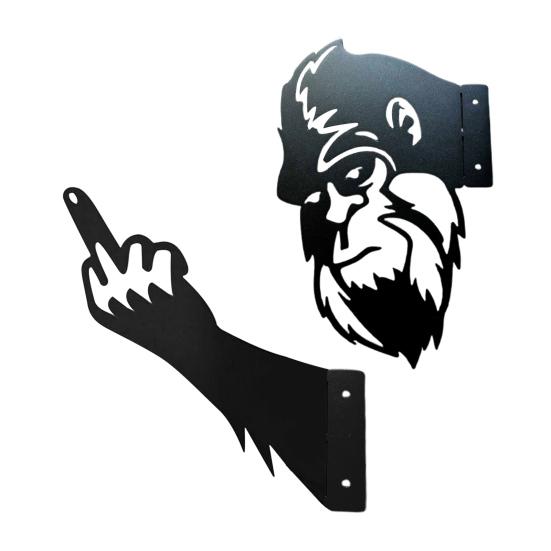 Peek-a-Boo Sasquatch Silhouette Sign Metal Garden Art Sign Weatherproof Coated Animal Sign Outdoor Decor for Trees Fences Lawns Patios