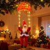 Święty Mikołaj Spadochron Lampki Świąteczne 8 Trybów Lampki Sznurowe z Pozami DIY Dekoracja Wewnętrzna Zewnętrzna do Domu Drzewka Podwórka Świąteczny Prezent