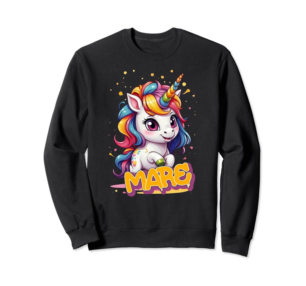 MARE - Adorable Girl Name with Beautiful Unicorn Sweatshirt