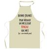 Kitchen Apron - Pascal Planète « It Doesn't Exist » - Thick Cotton - Breton Print - Humorous Design
