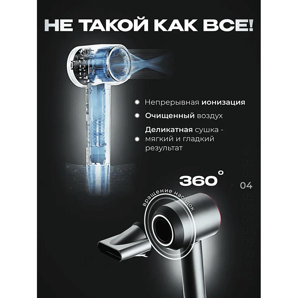 Haartrockner, professioneller Haartrockner 2500 W, 5 Aufsätze und Haartrocknerhalter inklusive, lila