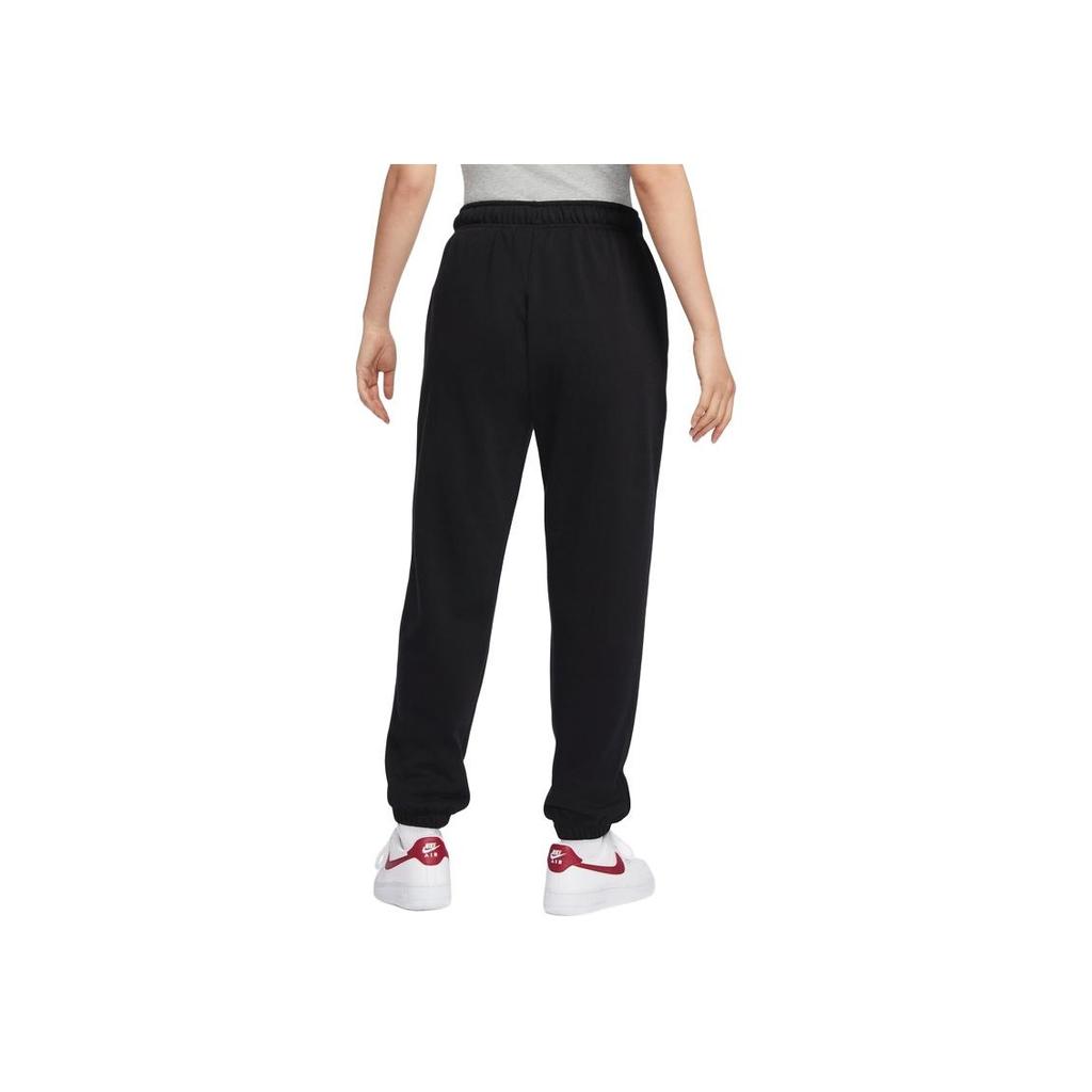 Nike Letter Lace High Waist Cuffed Casual Knit Sports Pants Women Pants Black FB8488-010