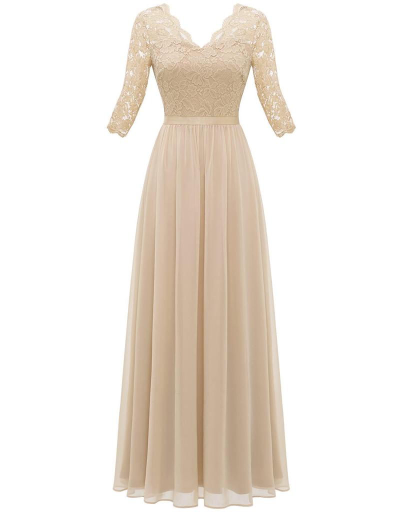 Elegant Lace Splicing Long Evening Dress for an Impressive Look