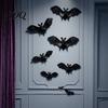 Black Bat Wall Art 10 Pcs Halloween Plastic Bats Lifelike Mini Decoration Realistic Spooky Decals Fake Decor for Trick Prank Prop Party