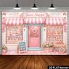 2D Sweet Shoppe Backdrop Pink Candy Shop Photography Background