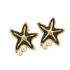 Colorful Drip Oil Starfish Mother-of-Pearl Inlaid Pearl Stainless Steel Stud Earrings - Non-Fading Light Luxury for Women