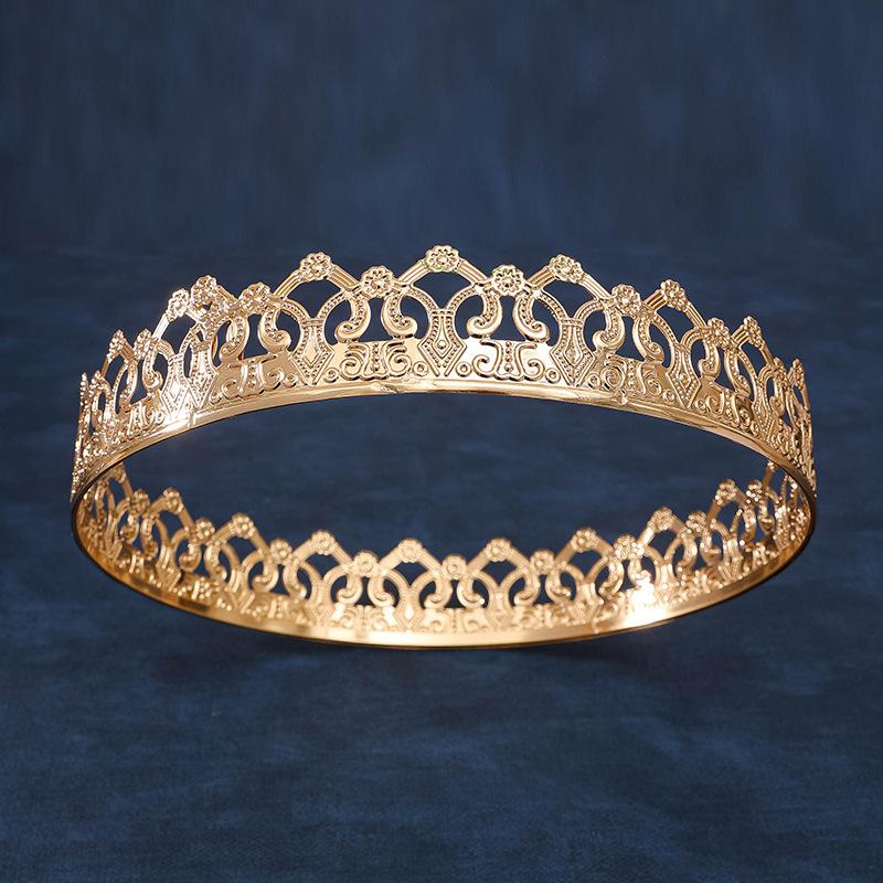 Men's Crown Headgear Crowns for Party Decorative King Performance Metal Birthday Vintage Costume