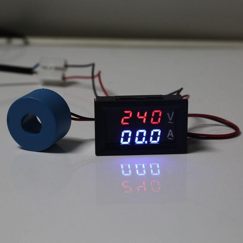 AC 60-500V Gauge Current Display Meter 10/50/100A Voltmter Ammeter Multifunction Digital Display Gauge -10~65℃