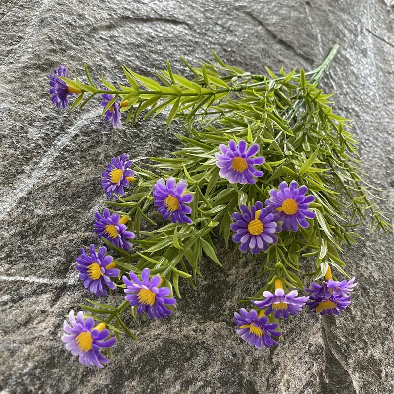 

Bouquet Sunflower Plastic With Green Leaves For Outdoor Decorations Wedding Deep Purple