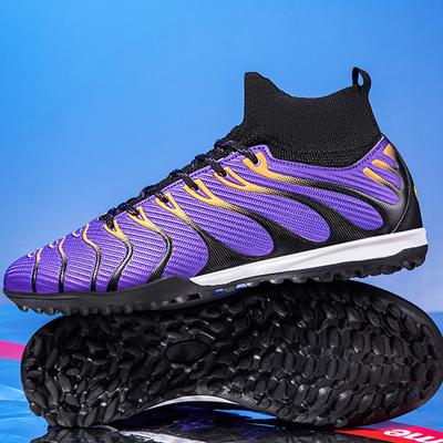 Taille 35-45 hommes/femmes bottes de Football en caoutchouc fond souple fabricants de broches courtes Layon cuir jeunes enfants baskets de Football