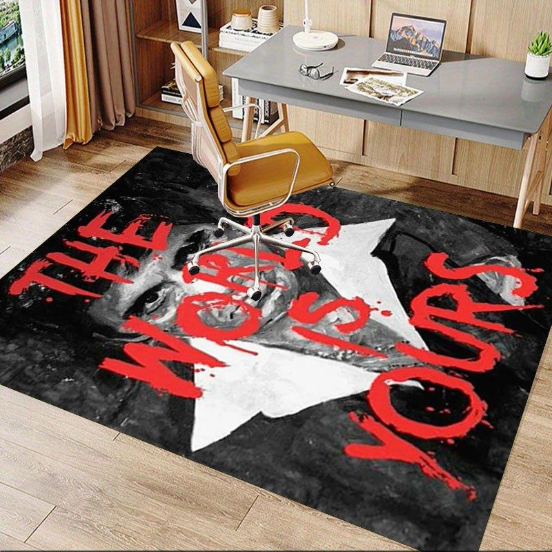 1pc Scarface Office Carpet Chair Mats Soft, Comfortable, All Season,Perfect for Home, Bedroom, or Office Decor, Perfect Gift for