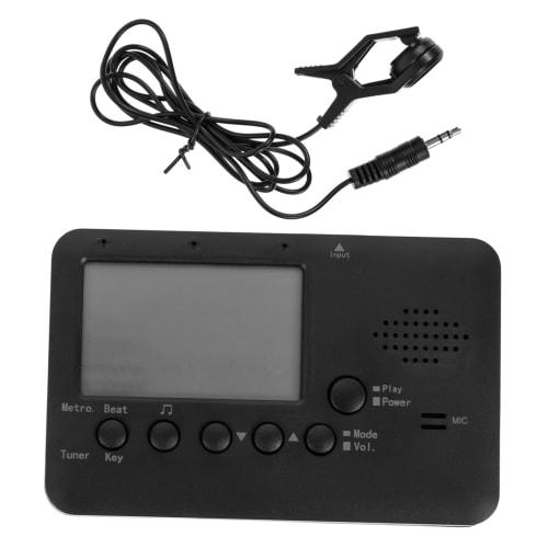 Alasum 1-Set Tuner for Brass Band Instruments, Flute, Trumpet, Bass, Trombone, Clarinet, Tuning Tool, Plastic, Black, No Battery