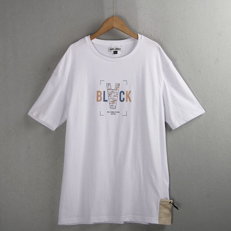 

round Neck Print All-Match Men s and Women s Export Tail T-shirt White S