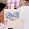 Sweet Design Spring Summer Blue Enamel Flower Earrings For Women Light Luxury High End Party Gifts Jewelry