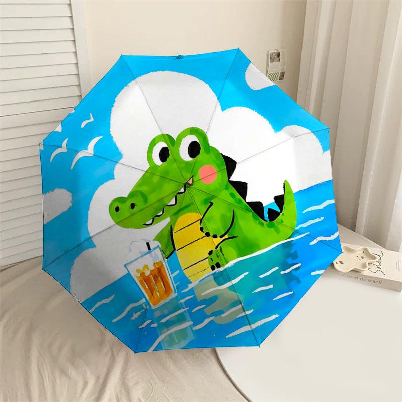 

1PC Alligator Drink Umbrella-8-Rib Reinforced Portable Folding Travel Suitable for All Seasons Outdoor Daily Use-J316